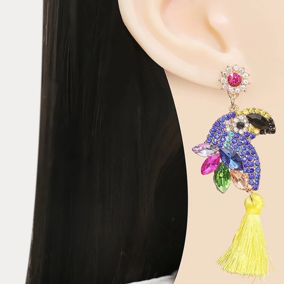Parrot Tassel Earrings - Picture 4 of 5